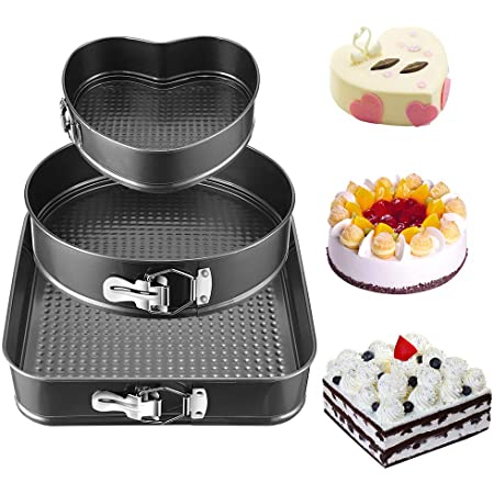 3-Piece Springform Cake Pan Set (24cm / 26cm / 28cm)